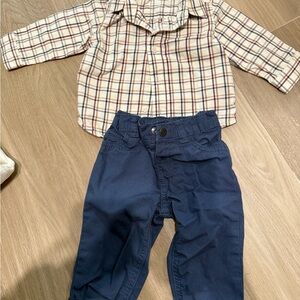 Carter's Plaid Shirt and Navy Pants Set